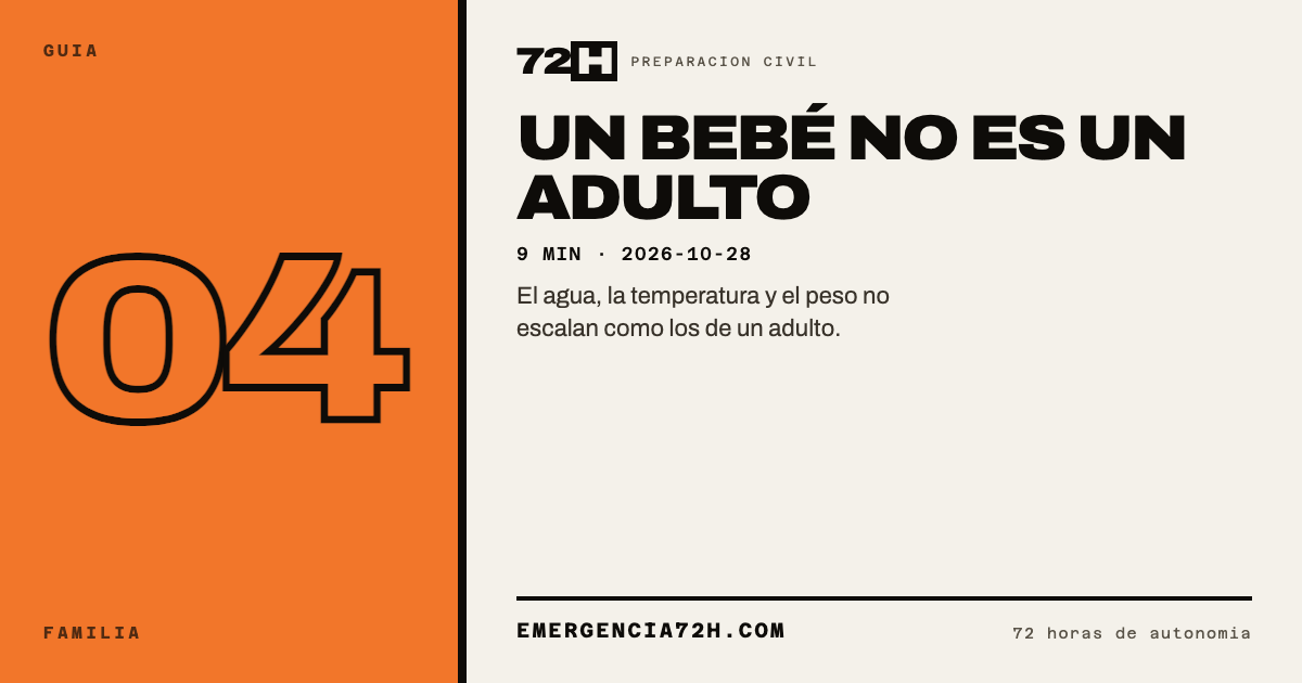 Cartel de la guia: Un bebé no es un adulto