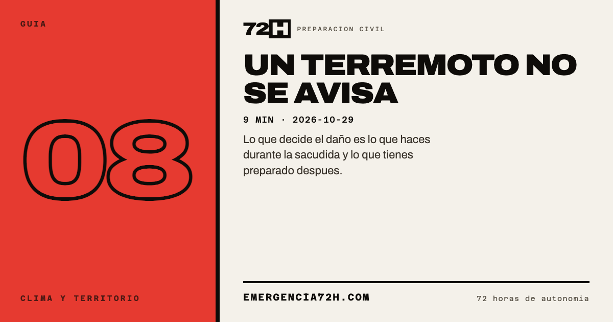 Cartel de la guia: Un terremoto no se avisa